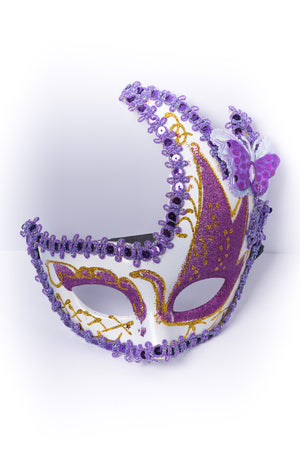 Masquerade Mask - White and Purple