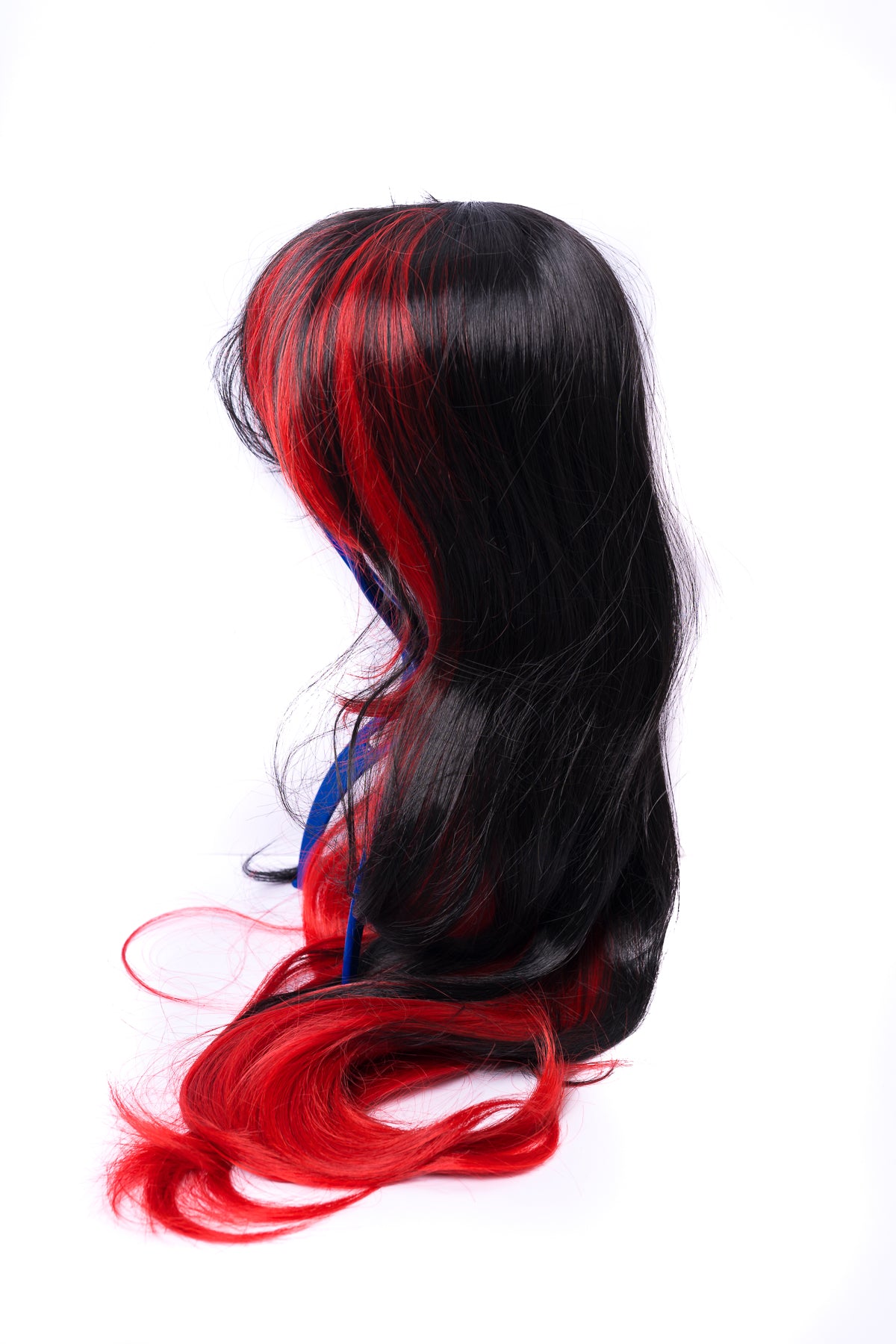Premium Wig - Long Black and Red