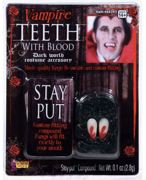Vampire Teeth with Blood
