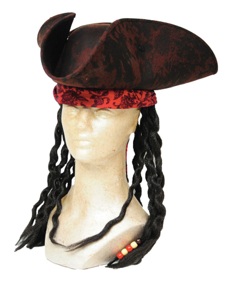 Brown Pirate Hat with Dreads